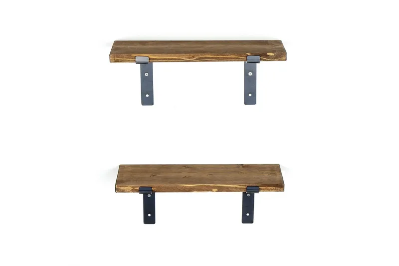 Seinähylly Benjin 40 cm - Musta/Pähkinä - Säilytys - Hylly - Seinähylly