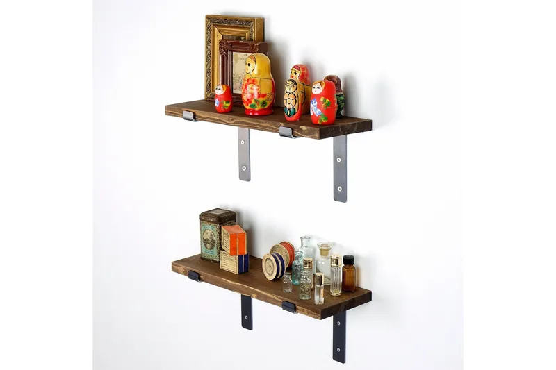 Seinähylly Benjin 40 cm - Musta/Pähkinä - Säilytys - Hylly - Seinähylly