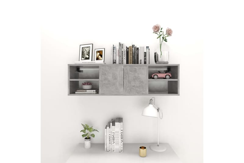 Seinähylly betoninharmaa 102x30x29 cm lastulevy - Säilytys - Hylly - Seinähylly