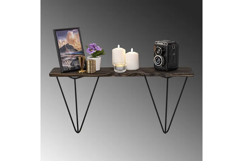 Seinähylly Boeklo 15x60 cm - Musta/pähkinä - Säilytys - Hylly - Seinähylly