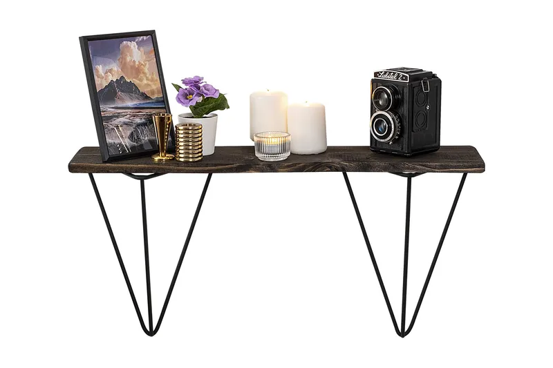 Seinähylly Boeklo 15x60 cm - Musta/pähkinä - Säilytys - Hylly - Seinähylly