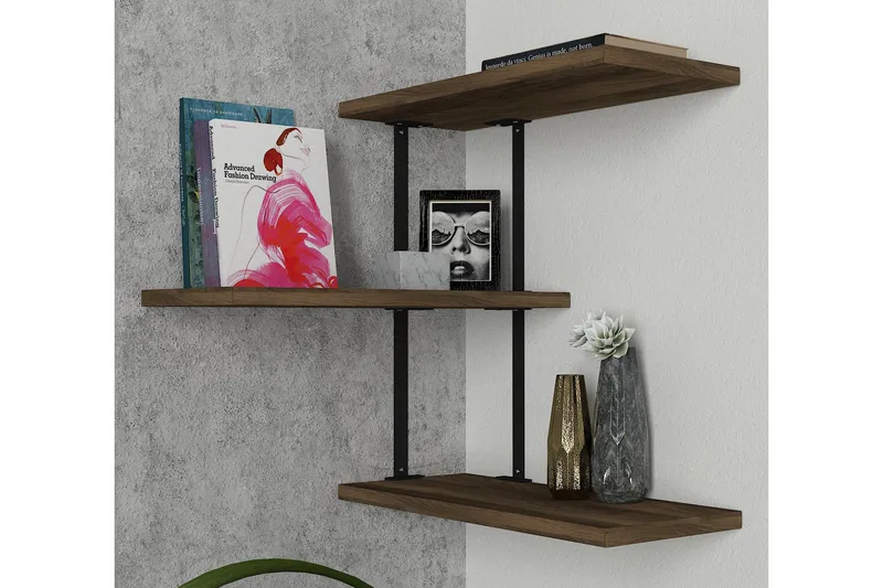 Seinähylly Bondsjö 45 cm - Ruskea/Musta - Säilytys - Hylly - Seinähylly