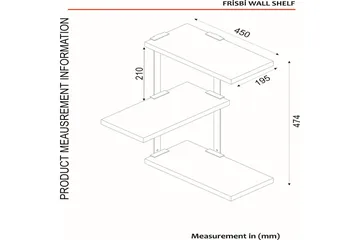 Seinähylly Bondsjö 45 cm - Ruskea/Musta - Säilytys - Hylly - Seinähylly