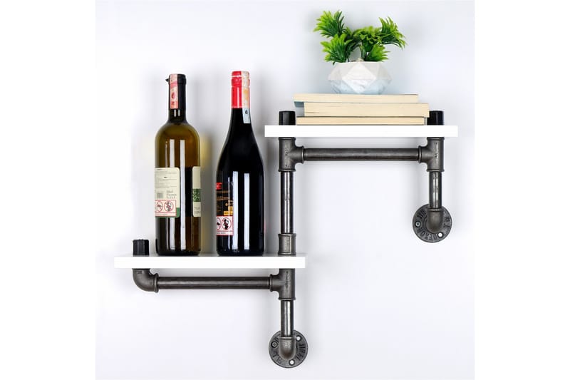 Seinähylly Borura 56x13 cm 2 hyllyä - Valkoinen - Säilytys - Hylly - Seinähylly