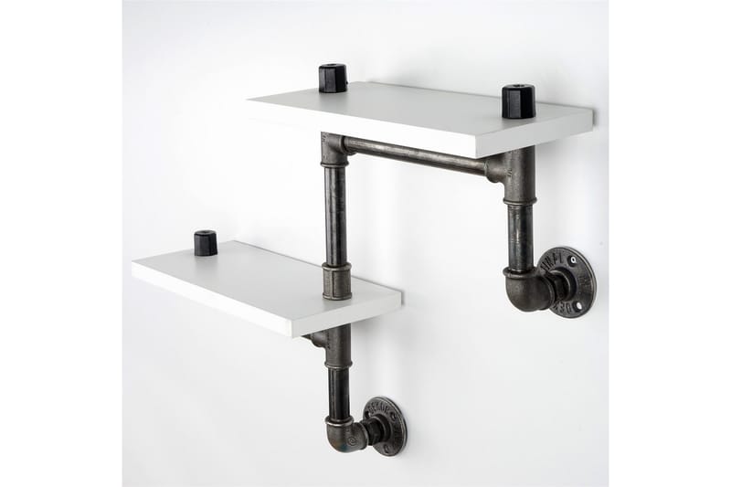 Seinähylly Borura 56x13 cm 2 hyllyä - Valkoinen - Säilytys - Hylly - Seinähylly