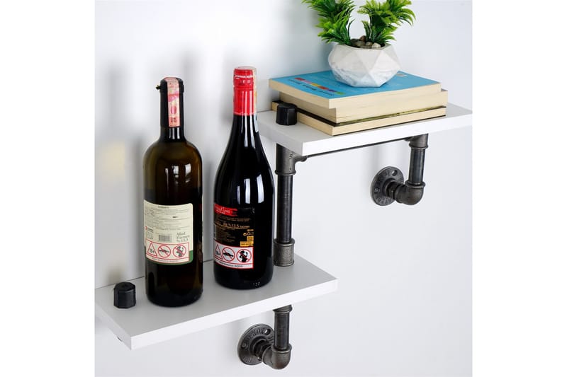 Seinähylly Borura 56x13 cm 2 hyllyä - Valkoinen - Säilytys - Hylly - Seinähylly