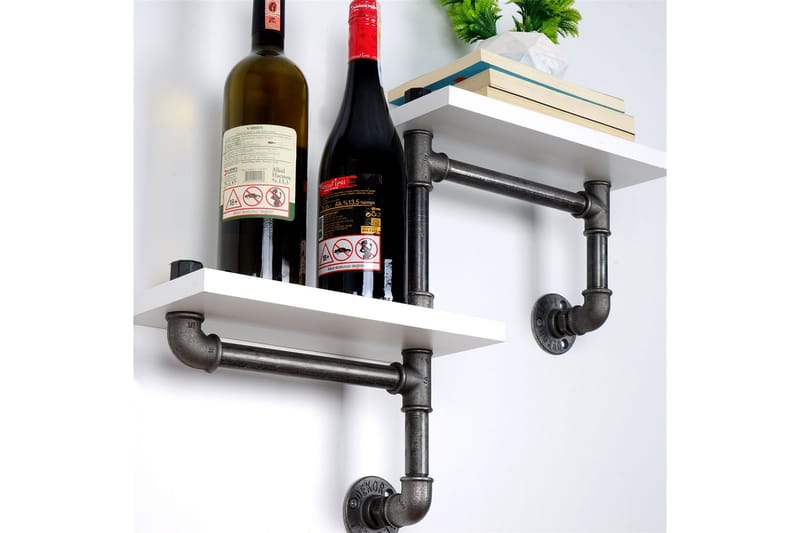 Seinähylly Borura 56x13 cm 2 hyllyä - Valkoinen - Säilytys - Hylly - Seinähylly