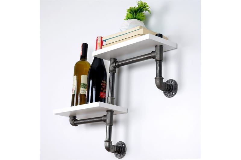 Seinähylly Borura 56x13 cm 2 hyllyä - Valkoinen - Säilytys - Hylly - Seinähylly