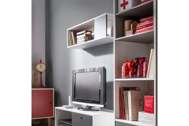 Seinähylly Concept Valkoinen/Tummanharmaa - VOX - Säilytys - Hylly - Seinähylly