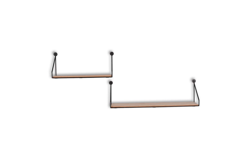 Seinähylly Dana 2-Pack Musta/Puu - Mirrors and more - Säilytys - Hylly - Seinähylly