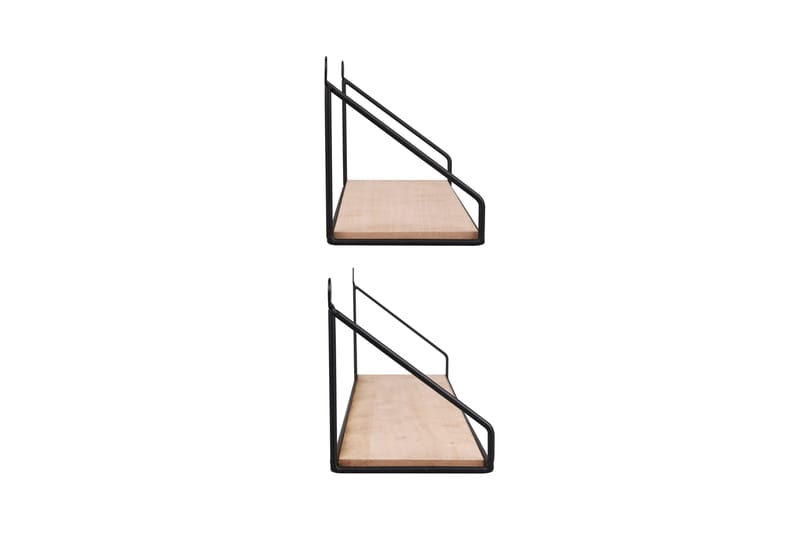 Seinähylly Dana 2-Pack Musta/Puu - Mirrors and more - Säilytys - Hylly - Seinähylly