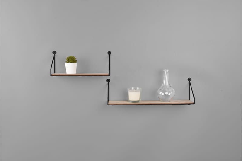 Seinähylly Dana 2-Pack Musta/Puu - Mirrors and more - Säilytys - Hylly - Seinähylly
