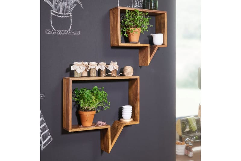 Seinähylly Deraveniere 2-pak - Puu/Luonnonväri - Säilytys - Hylly - Seinähylly