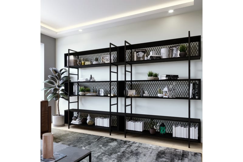 Seinähylly Duvarci 280x34 cm - Musta - Säilytys - Hylly - Seinähylly