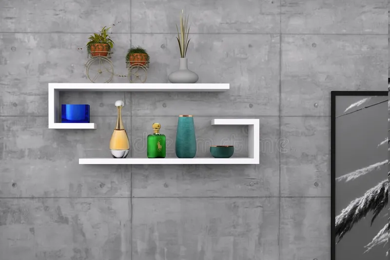 Seinähylly Eldoret 60x20 cm 4 hyllyä - Valkoinen - Säilytys - Hylly - Seinähylly