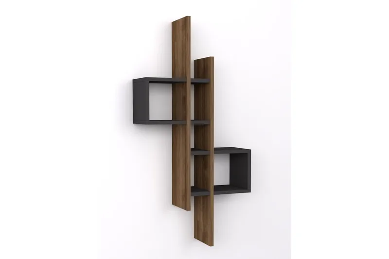 Seinähylly Emsen 54x20 cm 8 hyllyä - Luonnonväri/Antrasiitti - Säilytys - Hylly - Seinähylly