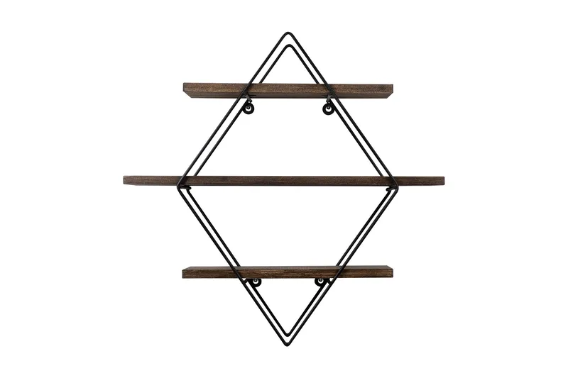 Seinähylly Erysimum 60x15 cm 3 hyllyä, Musta/Tummanruskea