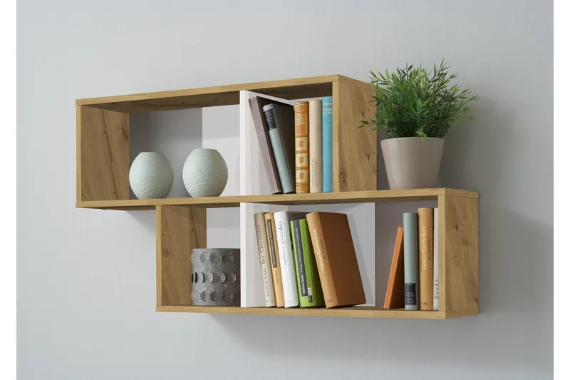 Seinähylly Foelgastell 100 cm, Ruskea/Valkoinen