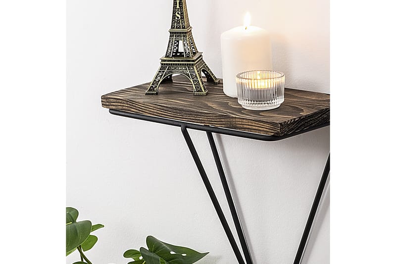 Seinähylly Ghosthill 15x27 cm - Musta/pähkinä - Säilytys - Hylly - Seinähylly