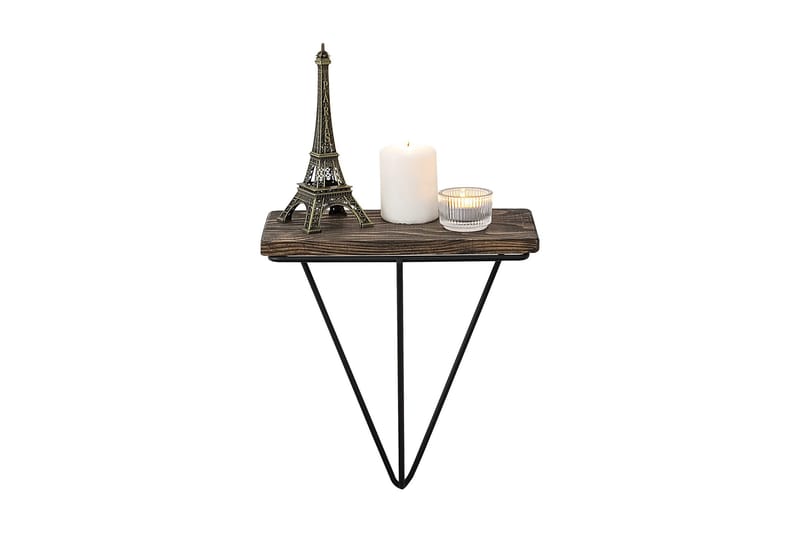 Seinähylly Ghosthill 15x27 cm - Musta/pähkinä - Säilytys - Hylly - Seinähylly