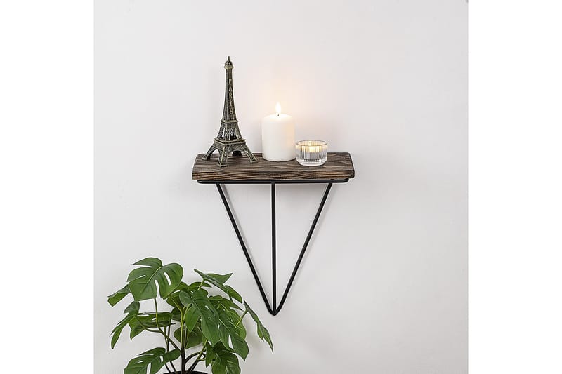 Seinähylly Ghosthill 15x27 cm - Musta/pähkinä - Säilytys - Hylly - Seinähylly