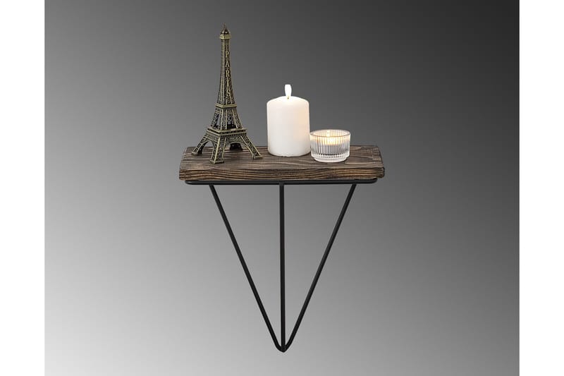 Seinähylly Ghosthill 15x27 cm - Musta/pähkinä - Säilytys - Hylly - Seinähylly