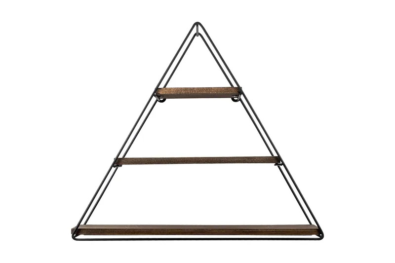 Seinähylly Hyacintha 60x15 cm 3 hyllyä, Musta/Tummanruskea