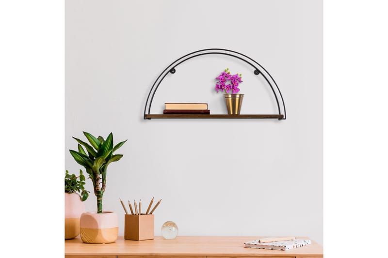 Seinähylly Indicum 60x15 cm Hylly - Musta/Tummanruskea - Säilytys - Hylly - Seinähylly