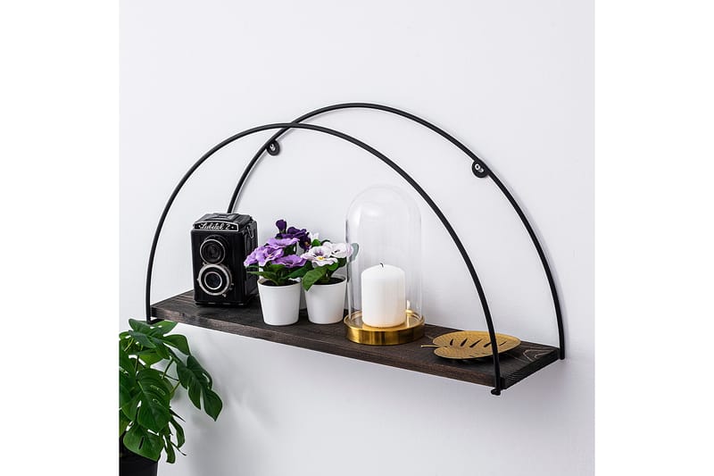 Seinähylly Indicum 60x15 cm Hylly - Musta/Tummanruskea - Säilytys - Hylly - Seinähylly