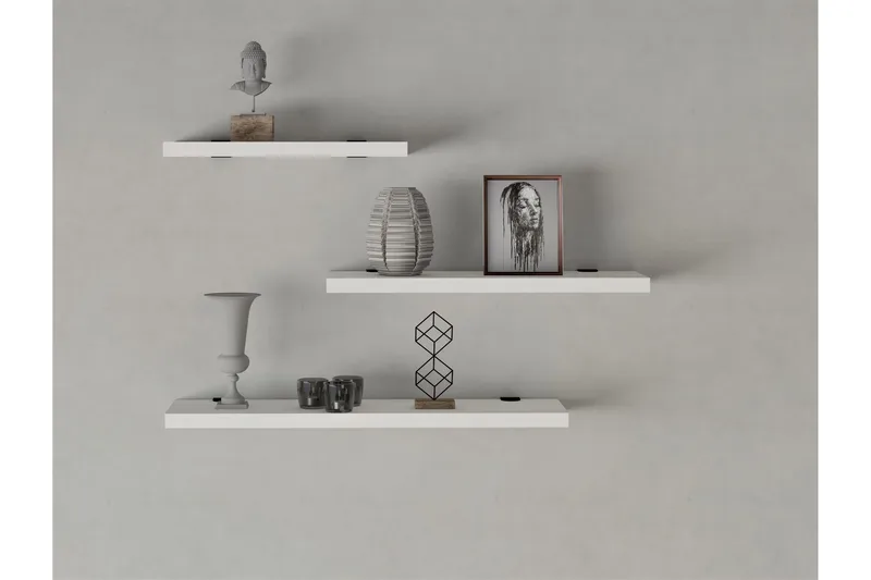 Seinähylly Jakor 2x30 cm 3-pak - Valkoinen - Säilytys - Hylly - Seinähylly