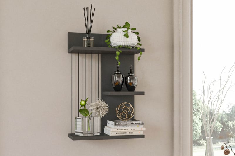 Seinähylly Jannis 40x19 cm - Antrasiitti - Säilytys - Hylly - Seinähylly
