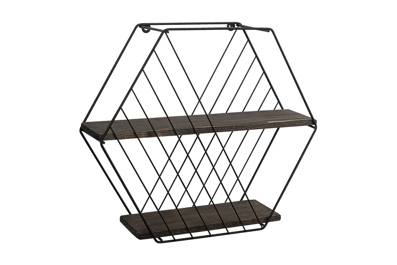 Seinähylly Karadeniz 15x60 cm 2 -pak, Musta/pähkinä