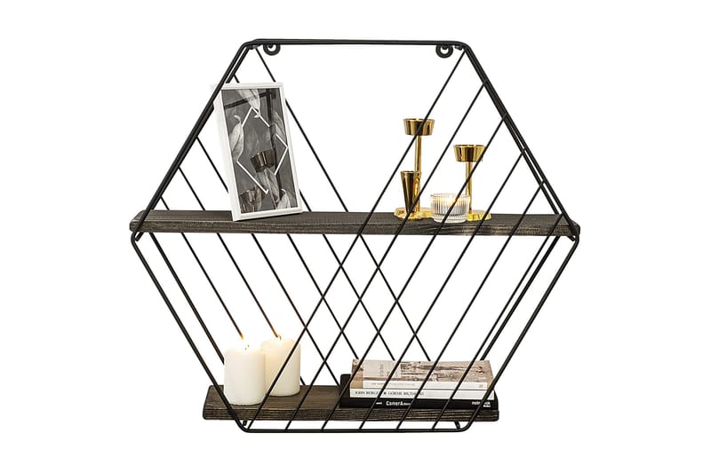 Seinähylly Karadeniz 15x60 cm 2 -pak - Musta/pähkinä - Säilytys - Hylly - Seinähylly