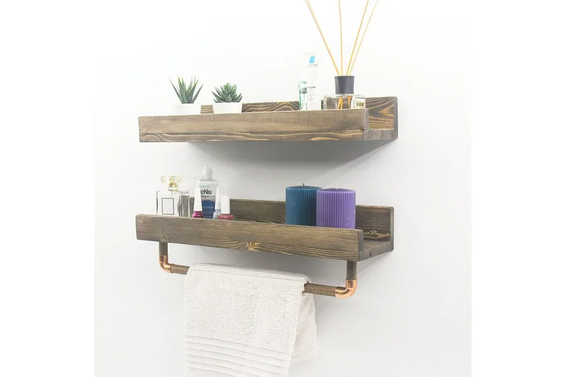 Seinähylly Khalili 50 cm - Pähkinä - Säilytys - Hylly - Seinähylly