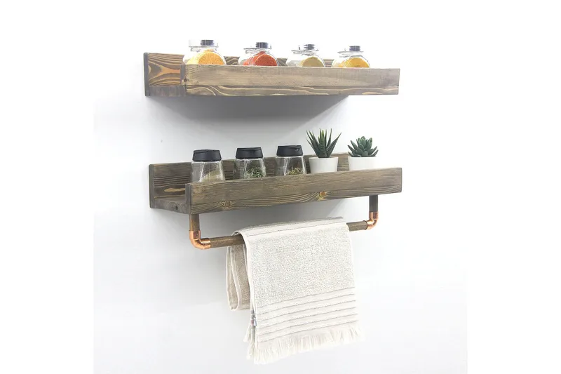 Seinähylly Khalili 50 cm - Pähkinä - Säilytys - Hylly - Seinähylly