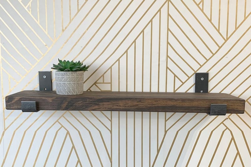 Seinähylly Kingsholme 40 cm - Musta/Pähkinä - Säilytys - Hylly - Seinähylly