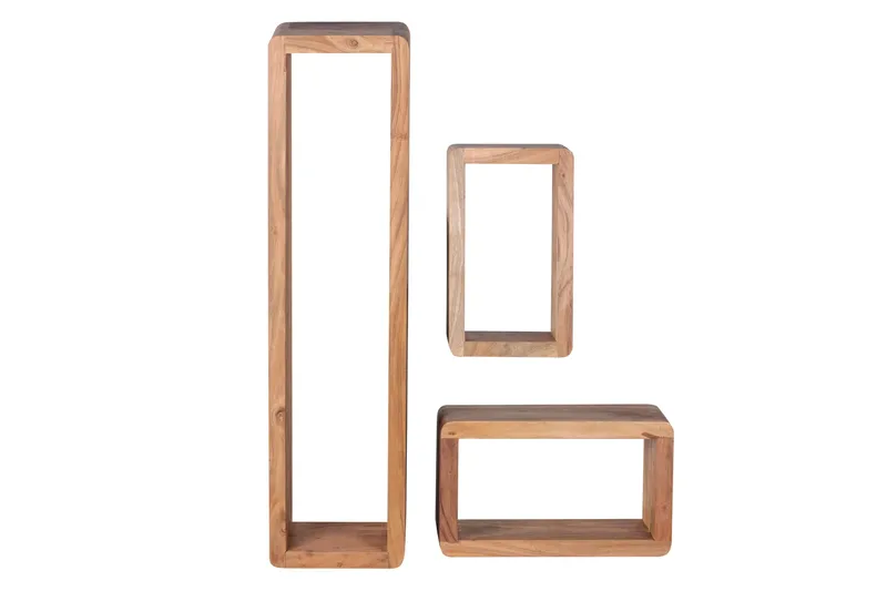 Seinähylly Kohn 3-pak, Puu/Luonnonväri