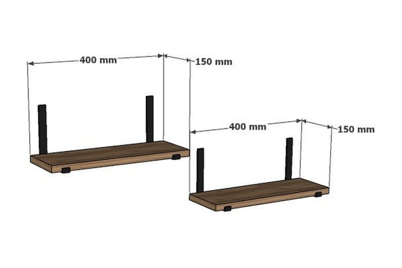 Seinähylly Lamana 40x15 cm 2 hyllyä - Seinähylly - Keittiöhylly - Hylly