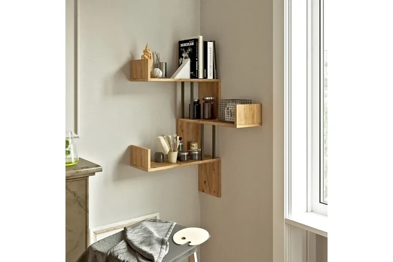 Seinähylly Lannia 60x60 cm - Luonnonväri - Säilytys - Hylly - Seinähylly