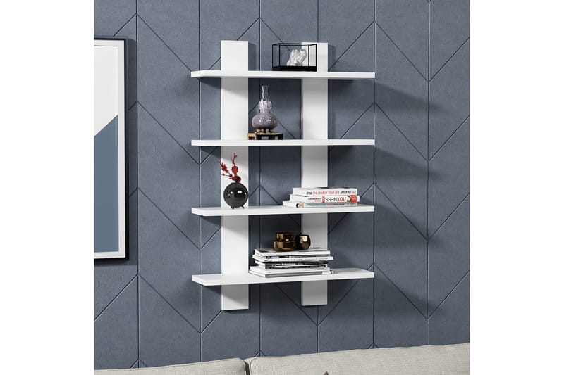 Seinähylly Laurela 60x16 cm, Valkoinen