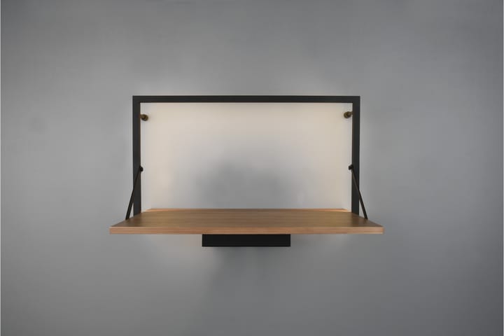 Seinähylly Leonie LED-valolla 50x30 cm Puu/Musta - Mirrors and more - Seinähylly - Keittiöhylly - Hylly