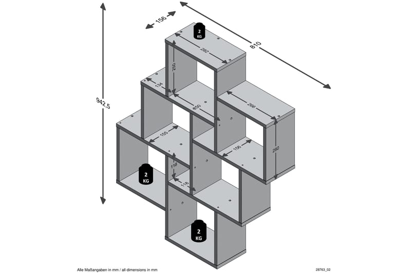 Seinähylly Loide 81 cm - Valkoinen - Säilytys - Hylly - Seinähylly