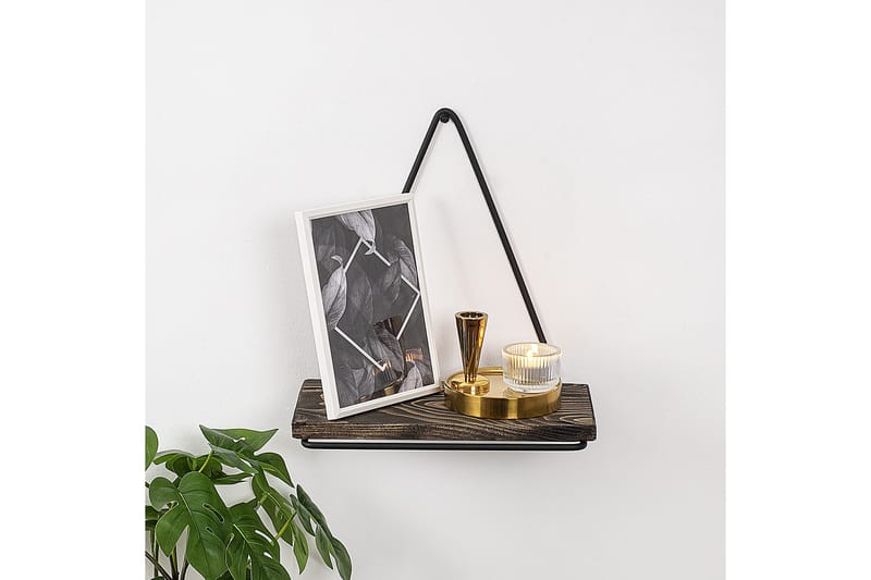 Seinähylly Maishao 15x27 cm - Musta/pähkinä - Säilytys - Hylly - Seinähylly