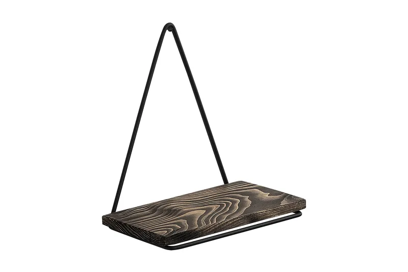 Seinähylly Maishao 15x27 cm, Musta/pähkinä