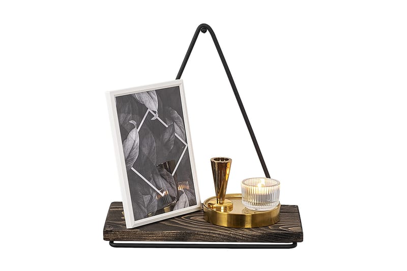 Seinähylly Maishao 15x27 cm - Musta/pähkinä - Säilytys - Hylly - Seinähylly