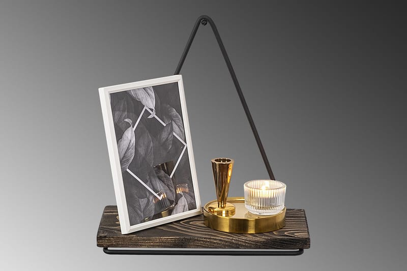 Seinähylly Maishao 15x27 cm - Musta/pähkinä - Säilytys - Hylly - Seinähylly