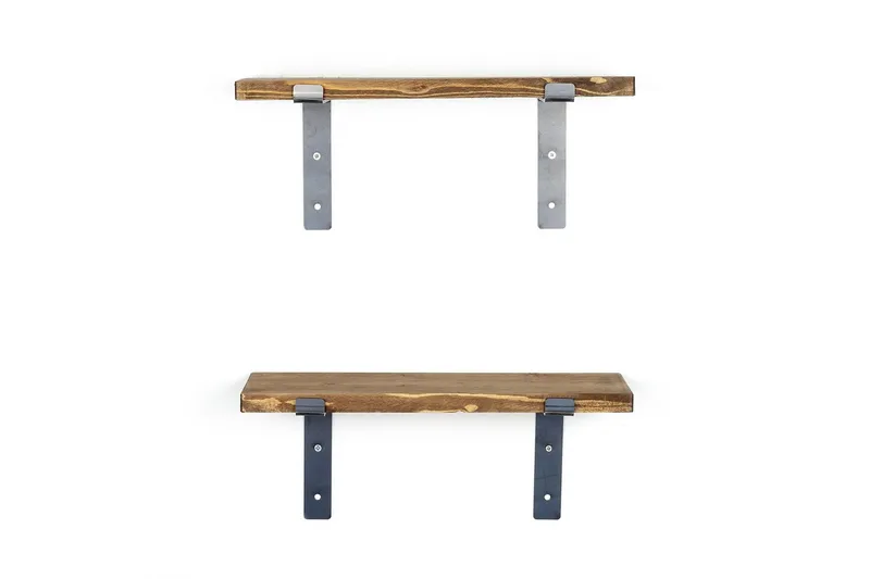 Seinähylly Malong 40 cm, Musta/Pähkinä