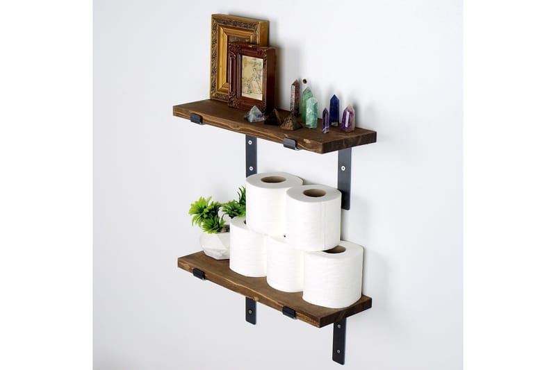 Seinähylly Malong 40 cm - Musta/Pähkinä - Säilytys - Hylly - Seinähylly