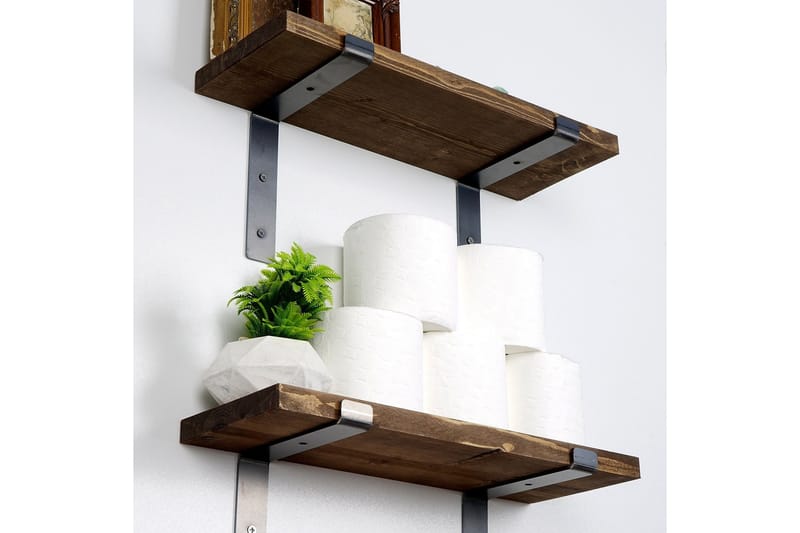 Seinähylly Malong 40 cm - Musta/Pähkinä - Säilytys - Hylly - Seinähylly