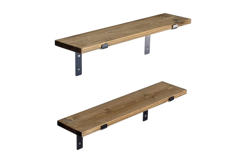 Seinähylly Mikee 60 cm, Musta/Pähkinä